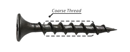 drywall screw, bugle head, coarse thread